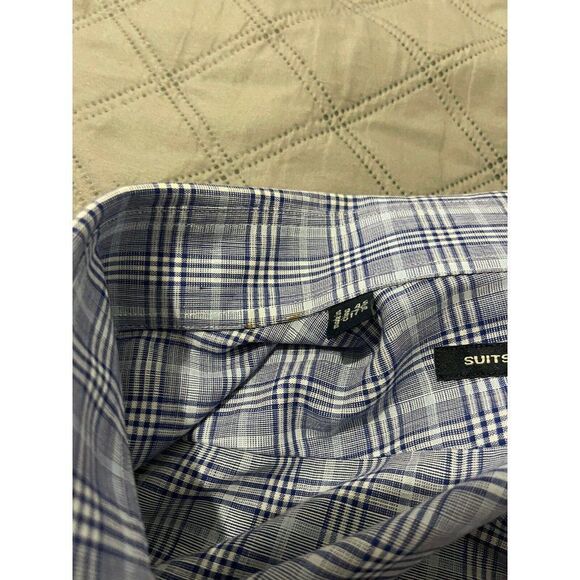 Suitsupply Men's Long‎ Sleee Dress Shirt Nova Check Cotton Size 17 3/4 - 45 - Picture 9 of 9